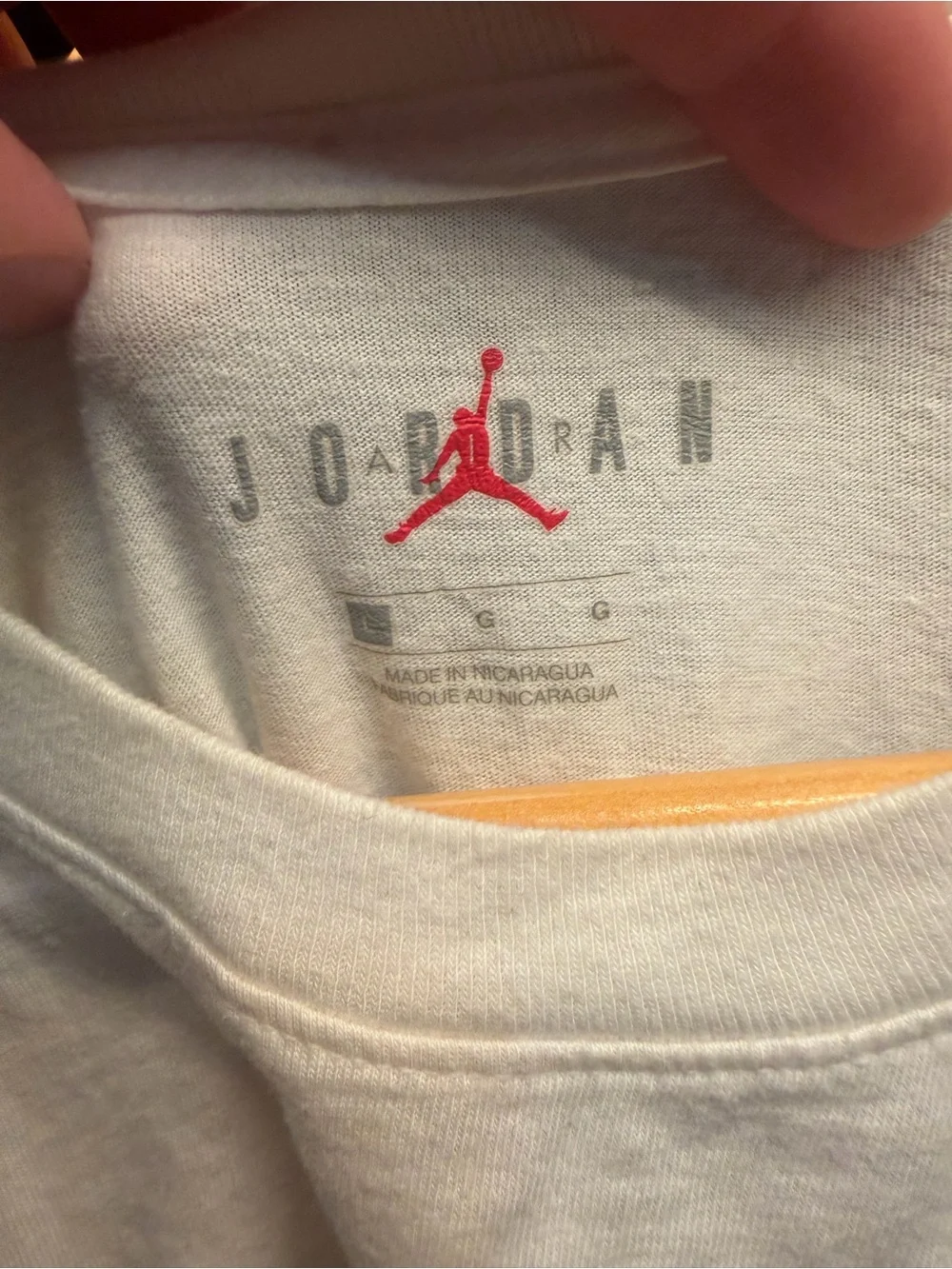 Jordan White Short-Sleeve Tee with Red Graphic Characters
